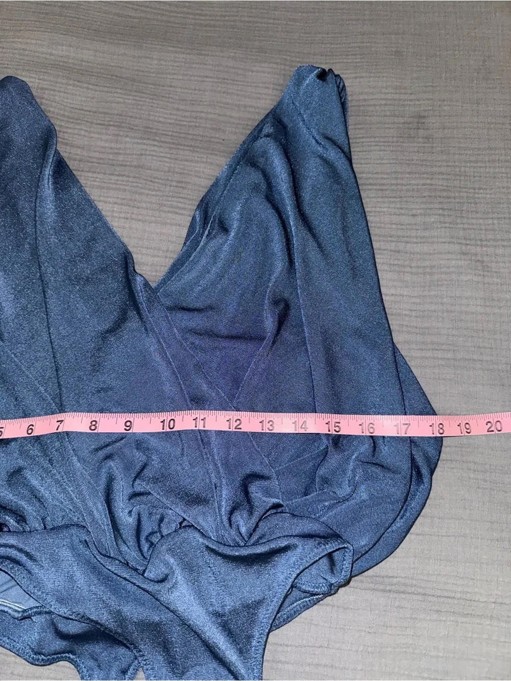 Free People Denim Blue Draped Surplice Tank